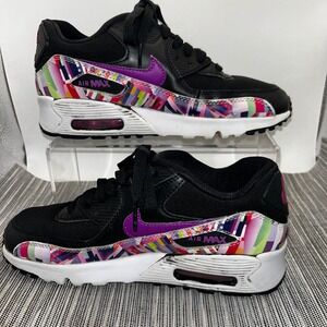 Nike Air Max 90 Print Mesh GS 833497-001 Hyper Violet 4.5Y Womens 6